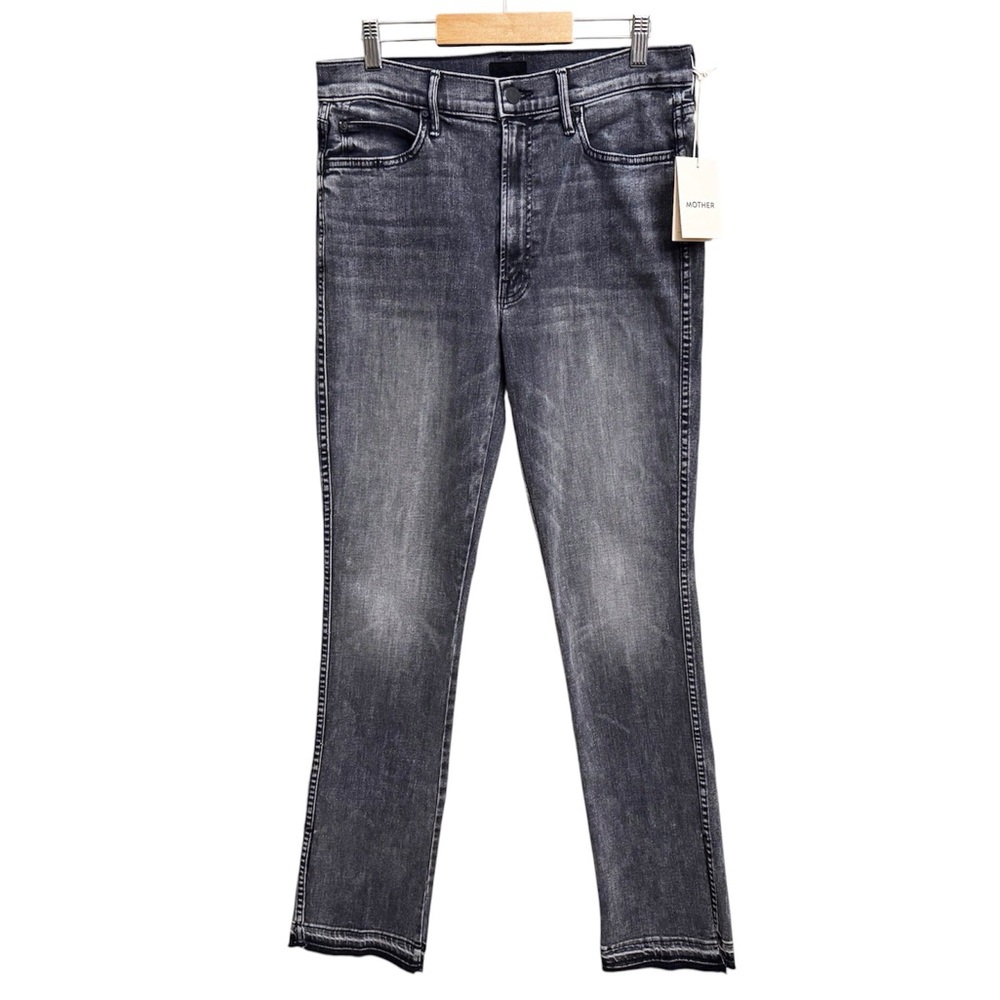 NWT Mother High Waisted Rascal Slice Undone Straight Leg Jeans Friday The 13th - Picture 3 of 11